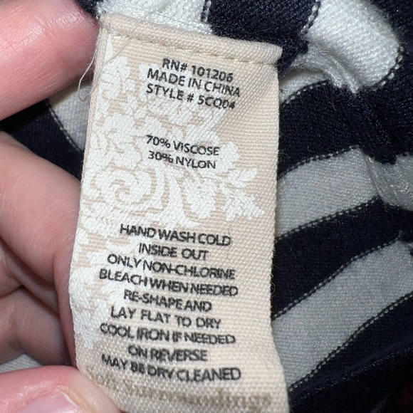 Soft Surroundings Stripped Zip Back Tunic Top - Picture 9 of 9